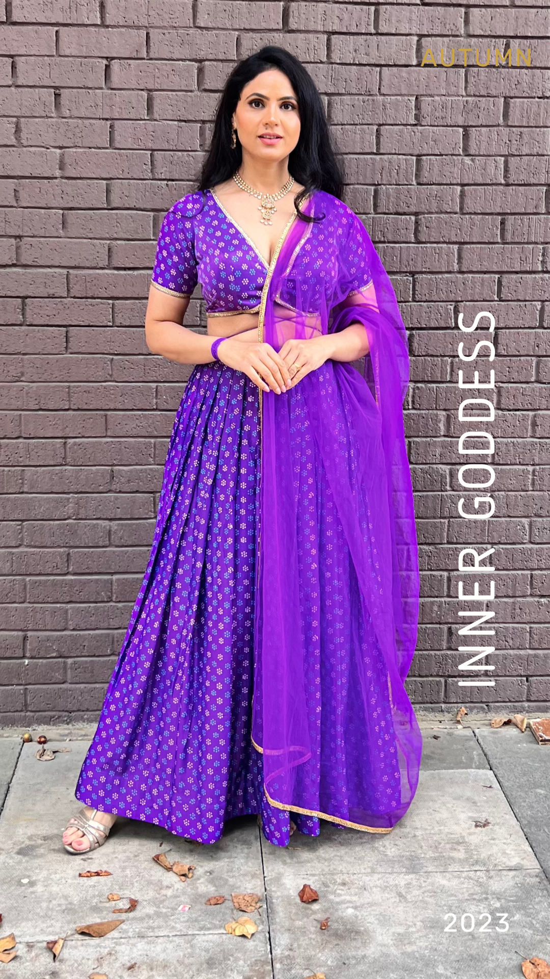 SIMRAN - Purple Bandini Printed Skirt Set | Ready To Ship