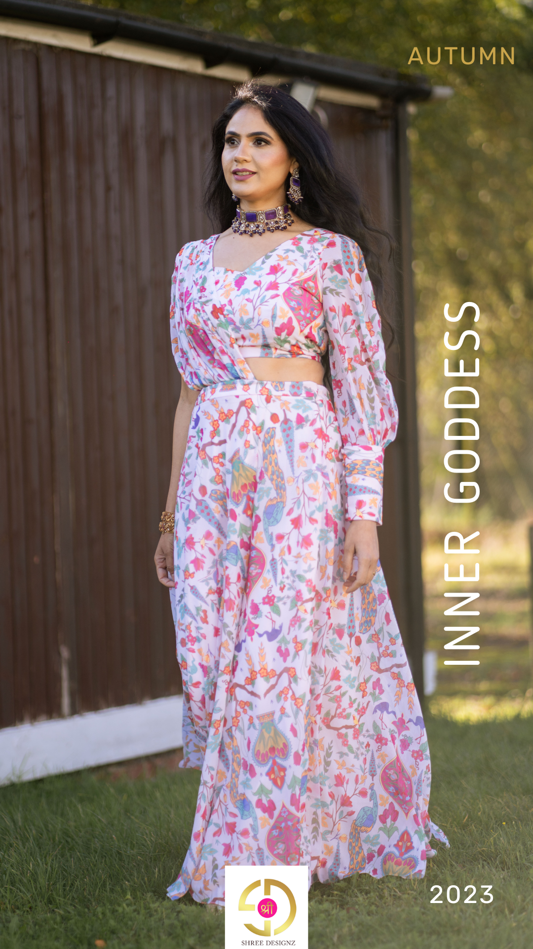 GURDEEP - Fusion Floral Saree Skirt Set| Ready To Ship