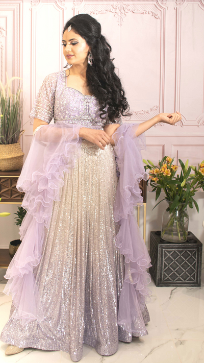 SERENA - Lavender Reception Lehenga Outfit | Ready To Ship