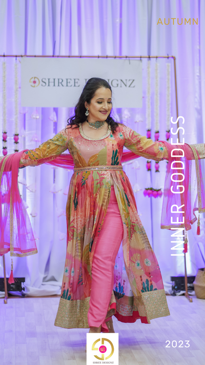 MANISHA ANAND - Peach Floral Suit Set| Ready To Ship