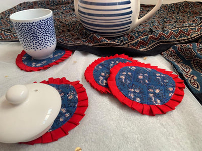 REVA - Eco-friendly Handmade Fabric Coasters with Dreamy Frills