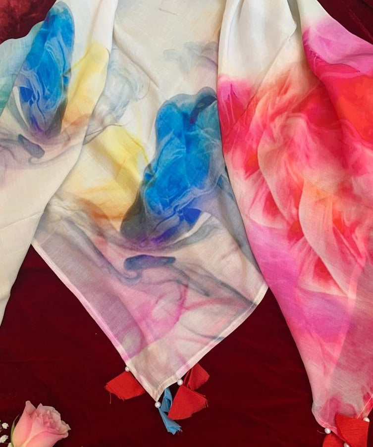 TRIBAL - Abstract Colour Pattern Silk Scarf