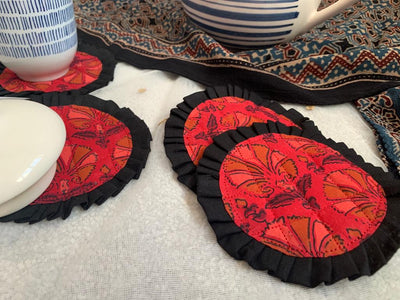 REVA - Eco-friendly Handmade Fabric Coasters with Dreamy Frills