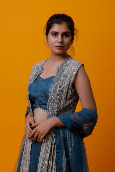 HIMANI - Embroidered Cape Lehenga Set