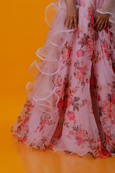 JESSICA - Pastel Floral Lehenga Skirt