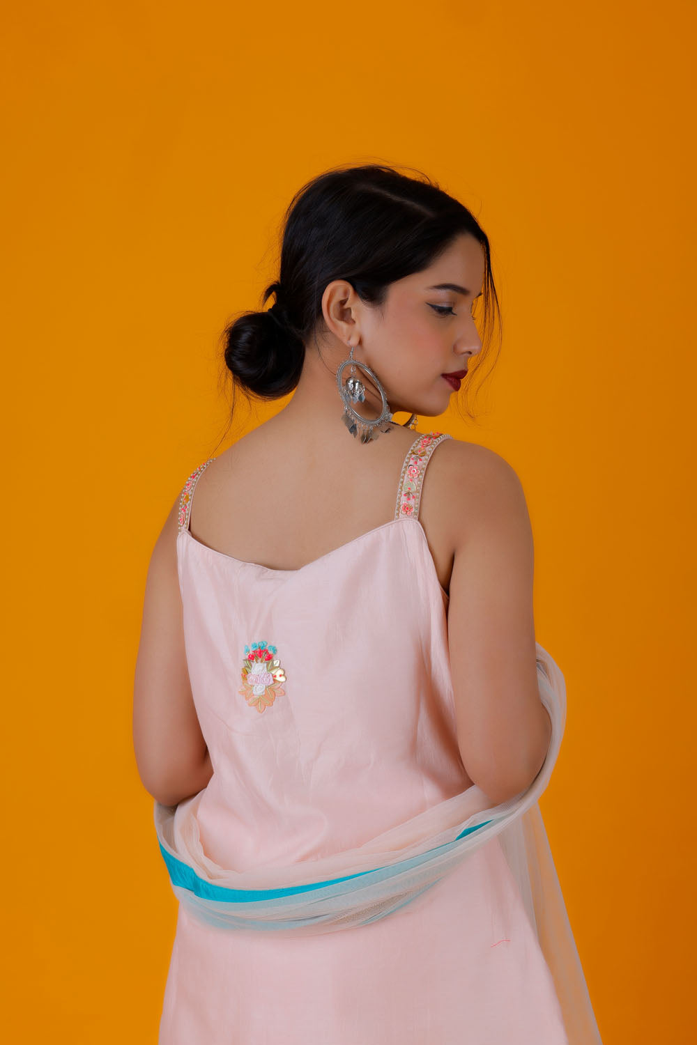 TANISI - Peach Sharara Suit Dress