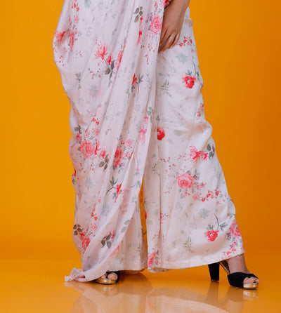 TOSHA - Floral Printed Pant Saree