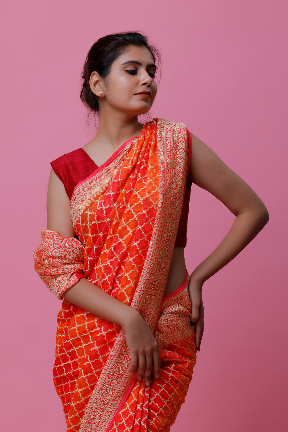 VAMIKA - Handwoven Banaras Silk Georgette Sari