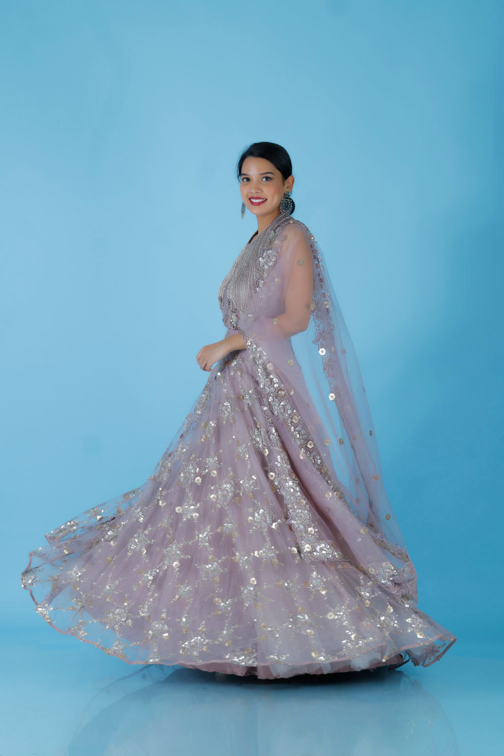 RAINA - Dusky Pink Embroidered Lehenga Set