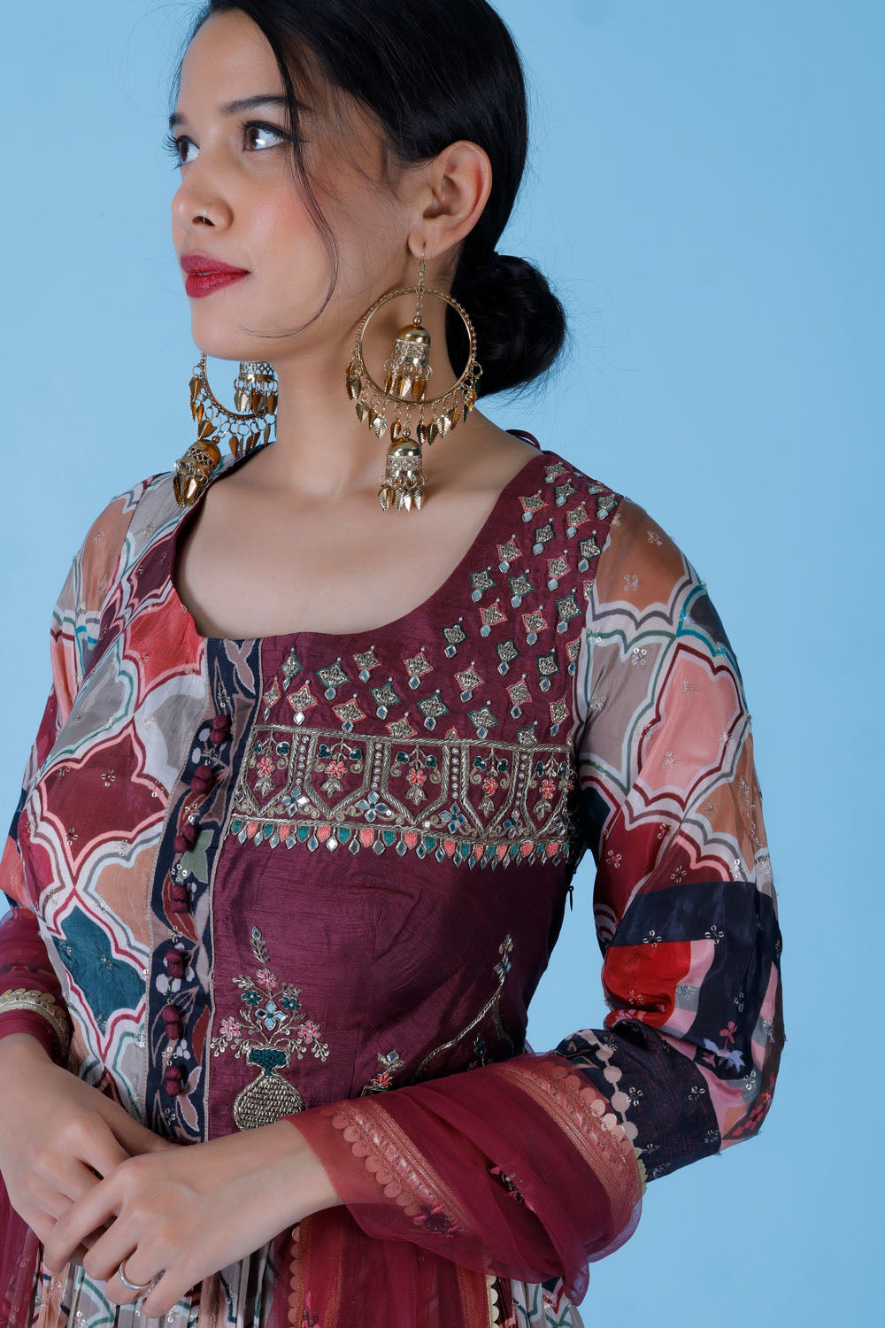 JOTI - Ajrak Printed Anarkali Gown