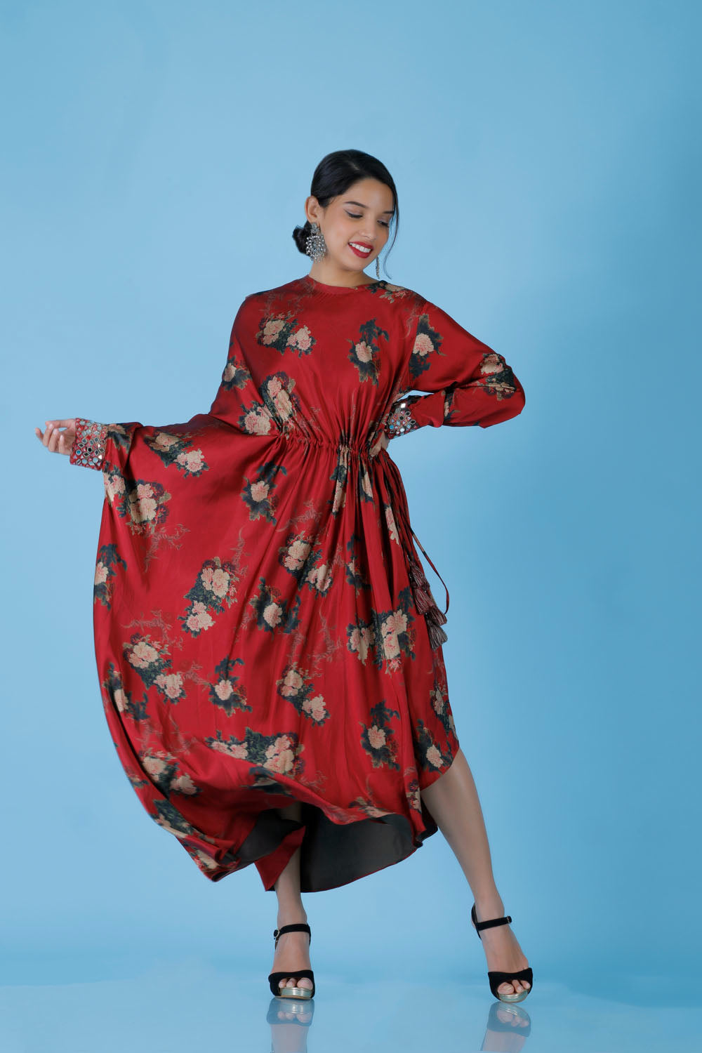 LASYA - Floral Draped Kaftan Dress