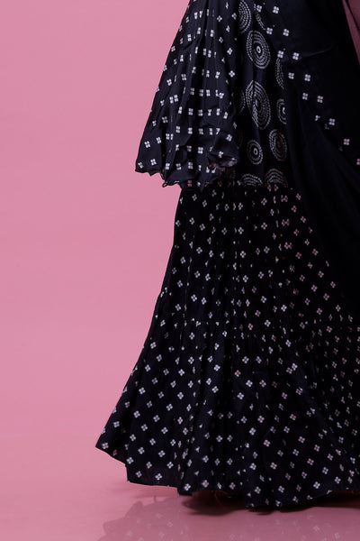 GAURI - Black Peplum Sharara Suit Dress