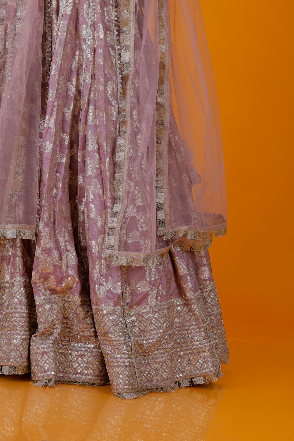 LOLITHA - Embroidered Banarsi Silk Lehenga Set