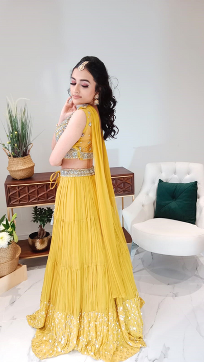 ASHNA - Apple Green Mirror Embroidered Outfit