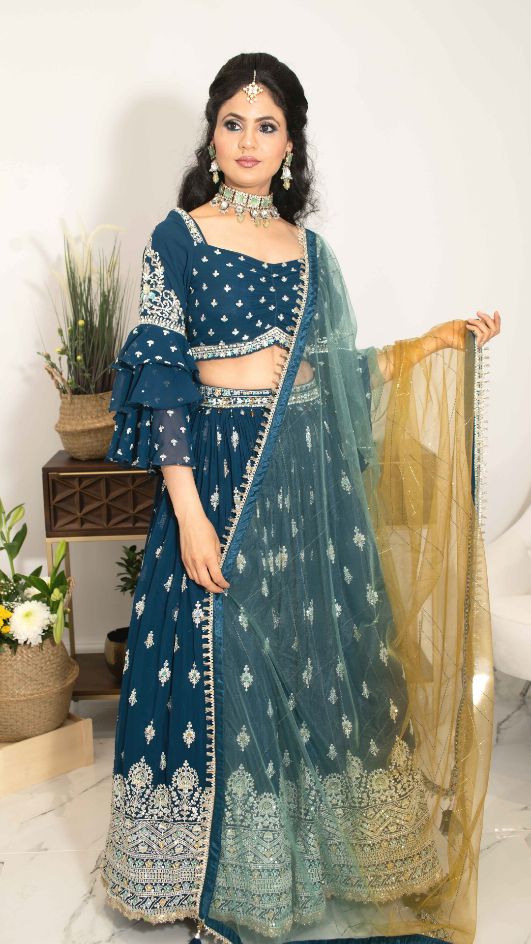 NAZIA - Thread Embroidered Lehenga Outfit