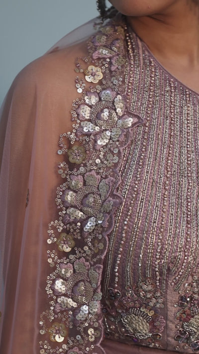 RAINA - Dusky Pink Embroidered Lehenga Set