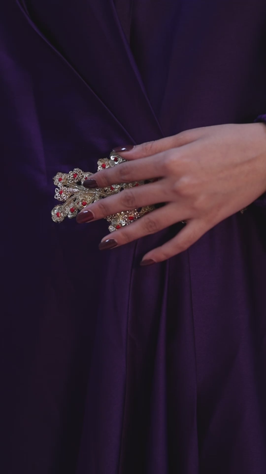 SASYA - Purple Draped Kaftan Dress