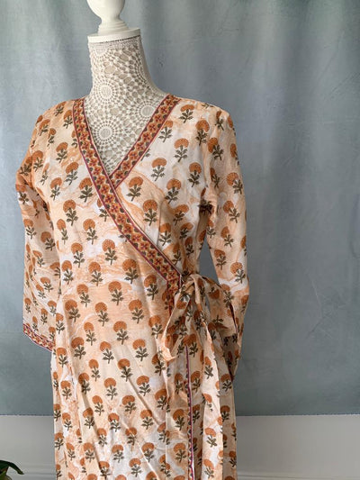 Secret Garden Marble Marigold Wrap Dress | Ready To Ship
