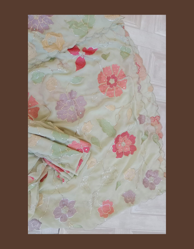 LILLY - Embroidered Floral Duppata | Ready to Ship