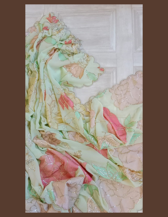 LILLY - Embroidered Floral Duppata | Ready to Ship