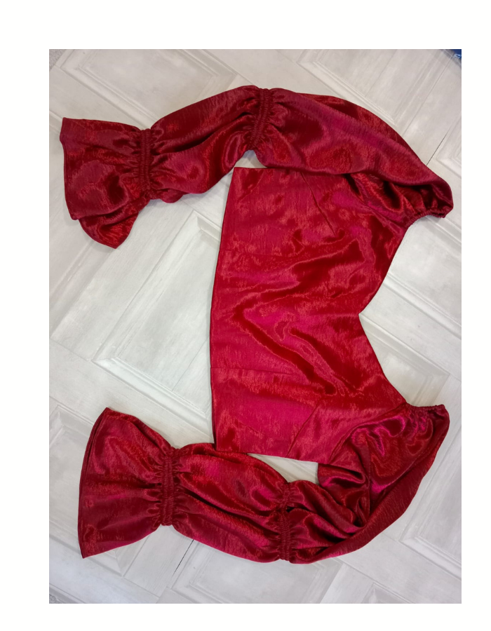 PASSION RUBY- Satin Silk Red Blouse | Ready to Ship