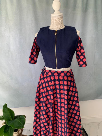 Kareena Navy Floral Maxi Skirt Set | Ready To Ship
