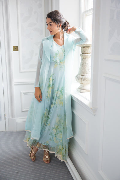 Pastel Silk Organza Jacket_ shreedesignz