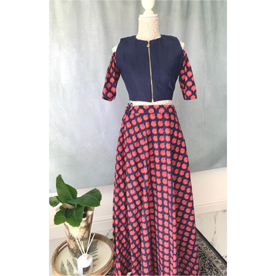 Kareena Navy Floral Maxi Skirt Set | Ready To Ship