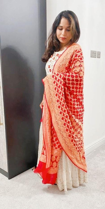 KARTIKA - Handwoven Banaras Bandini Dupatta | Ready to Ship