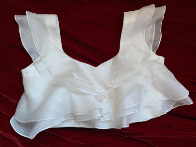 VERSATILE-  Organza Ruffled CropTop