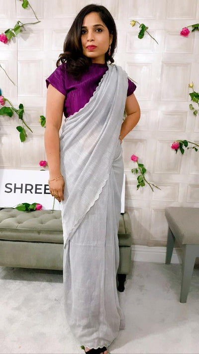 LAVENDER - Colour Block Saree Set | Ready to Ship
